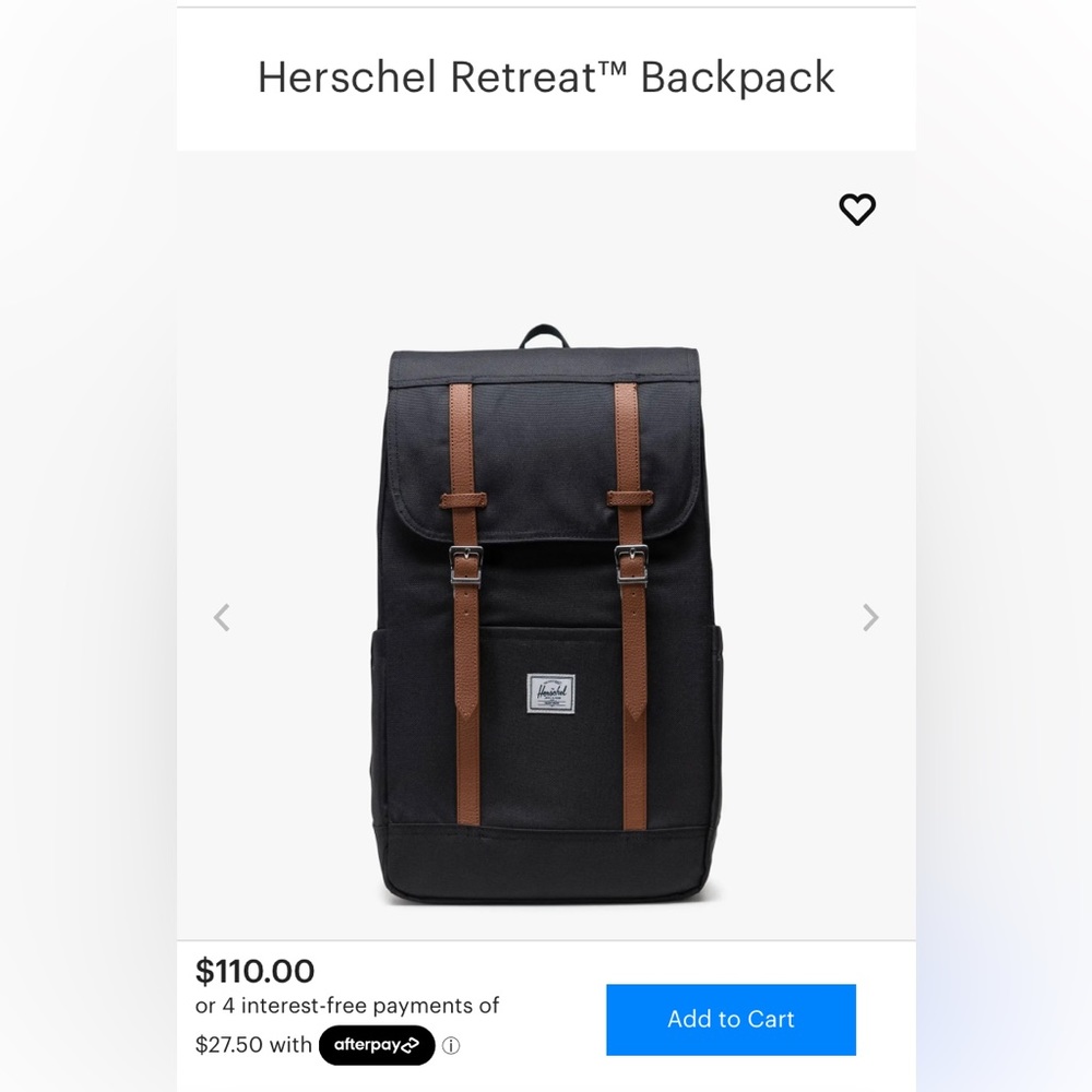 Brand new Herschel Retreat backpack